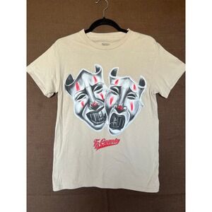 FB County Mens Drama Masks Graphic T-Shirt Tan Beige Chicano Streetwear Small